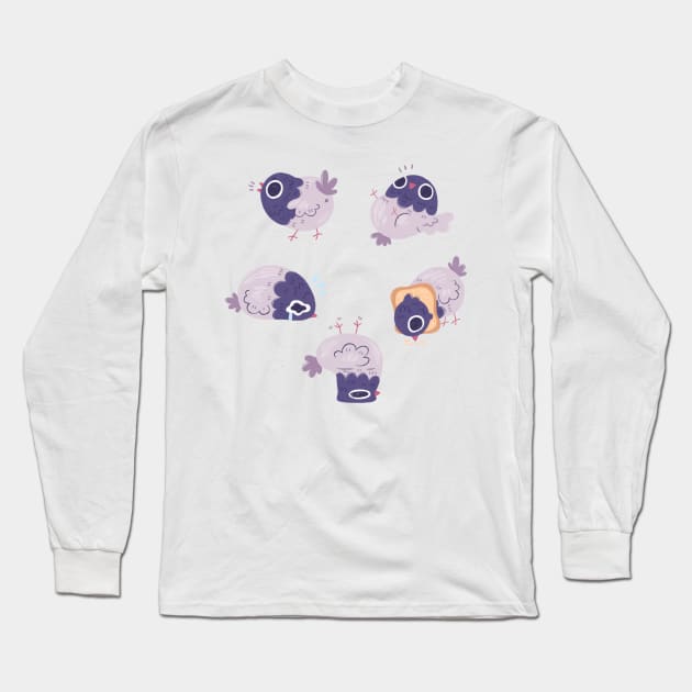 Silly Pigeons Long Sleeve T-Shirt by Niamh Smith Illustrations